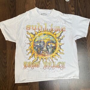 Urban Outfitters x Sublime S/M Oversized Distressed White T Shirt